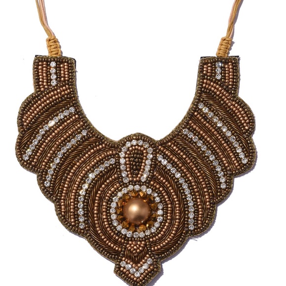 Host Pick Jewelry - Brown/White Beaded Necklace